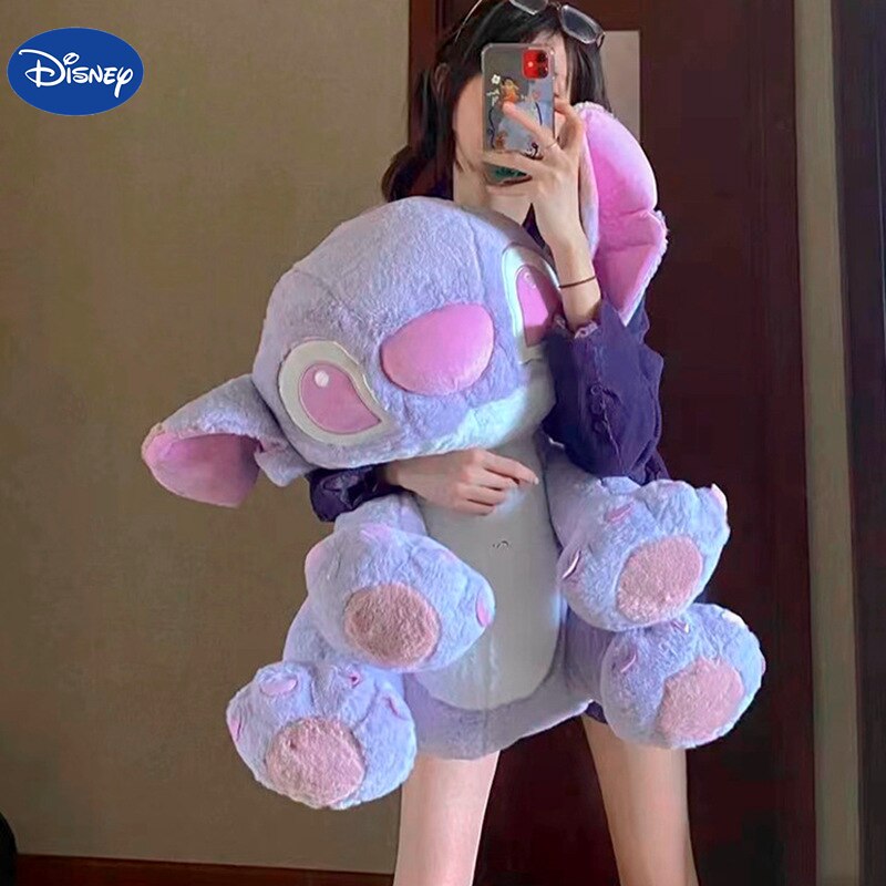 Bonecas-de-pel-cia-Disney-Lilo-Stitch-Cartoon-brinquedo-Kawaii-Anime-macaron-roxo-prenda-de-anivers
