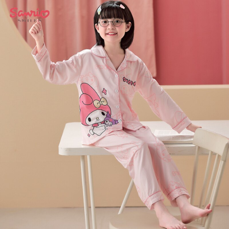 Conjunto-de-Pijama-Anime-infantil-Roupa-de-casa-entre-pais-e-filhos-Sanrio-My-Melody-Cinnamoroll-4