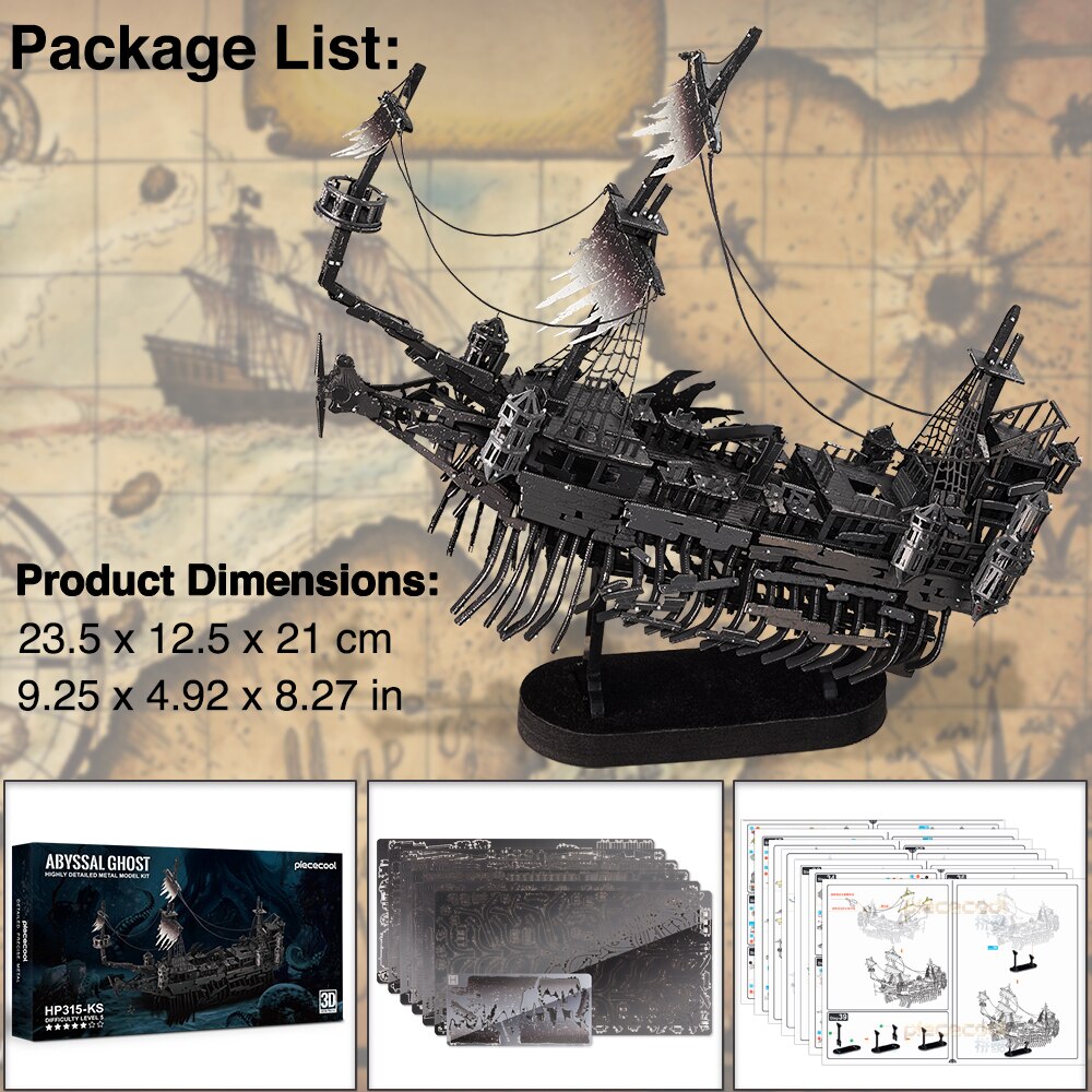 Piececool-3D-Metal-Puzzle-Abissal-Fantasma-Modelo-De-Navio-Pirata-Kits-De-Constru-o-Brinquedos-DIY-1