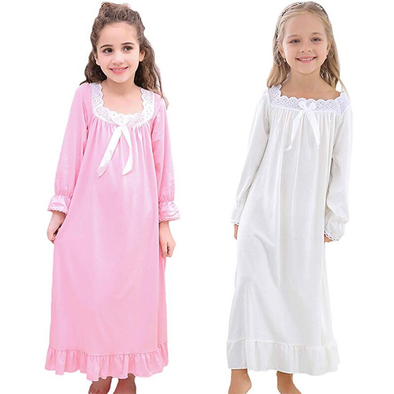Roupa-da-menina-do-beb-princesa-camisola-de-manga-longa-camisas-de-dormir-pijamas-vestido-de