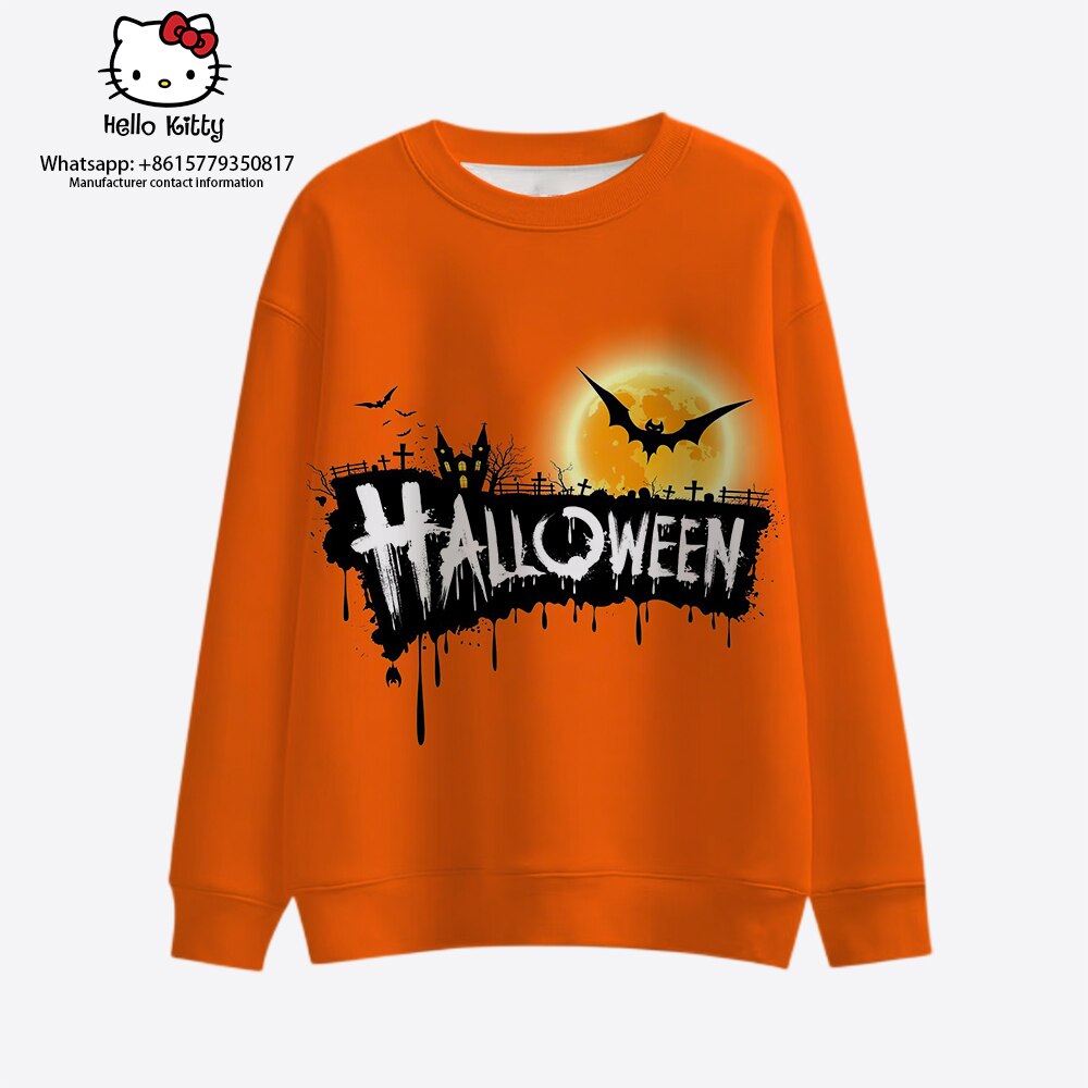 Sanrio-Anime-divertido-Halloween-fantasia-Kuromi-Hello-Kitty-pul-ver-extravagante-Cosplay-fantasia-crewneck-2023-5