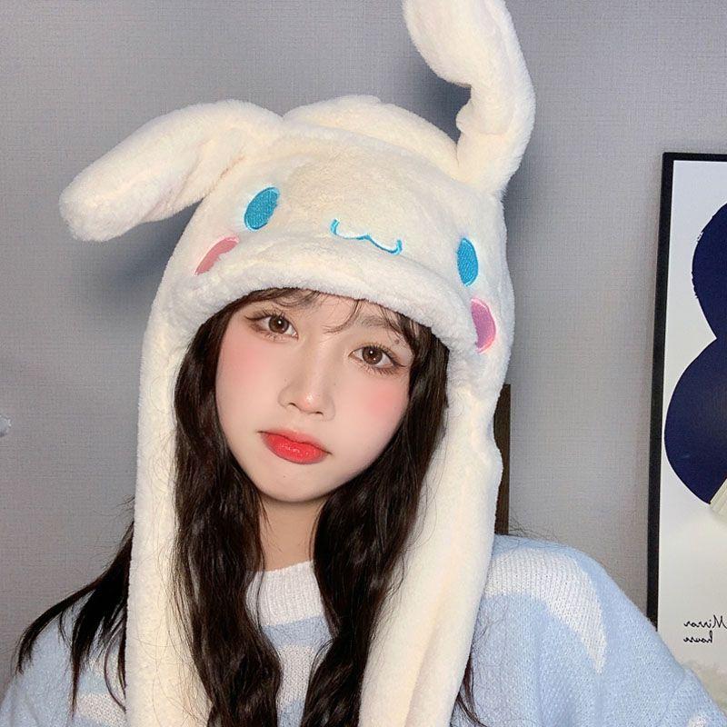 Sanrio-Cinnamoroll-Chap-u-de-pel-cia-com-orelhas-se-mexem-Anime-Kawaii-Hat-minha-melodia-1