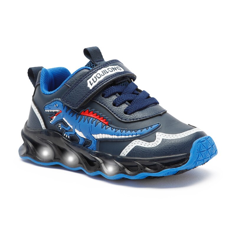 Sapatos-longos-de-couro-para-crian-as-t-nis-esportivos-piscando-para-meninos-dinossauro-LED-Giganotosaurus-2