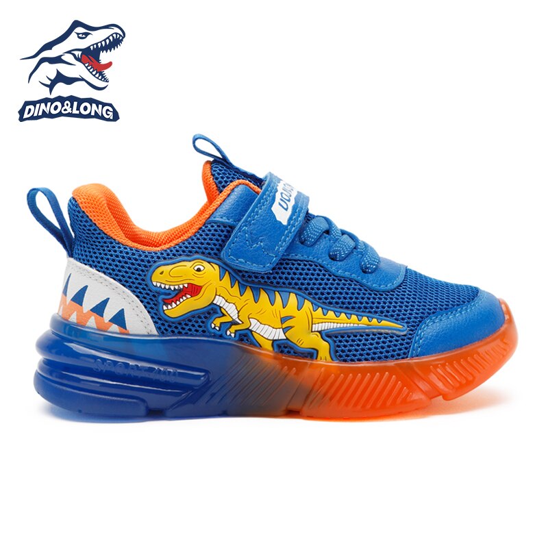T-nis-para-crian-as-T-REX-Mesh-Light-Up-t-nis-esportivos-LED-piscando-garotinhos