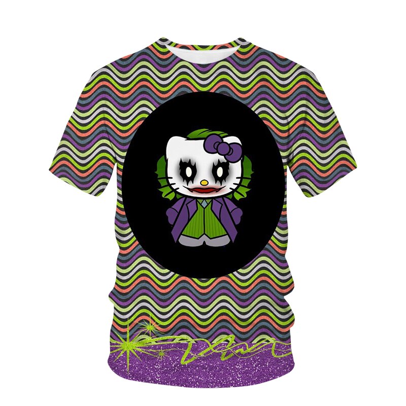Tops-femininos-com-estampa-Hello-Kitty-camisetas-de-Halloween-gola-redonda-festa-de-rua-casual-camisetas